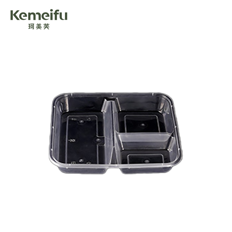 珂美芙 食品级加厚餐盒一次性餐盒 三格 个高清大图