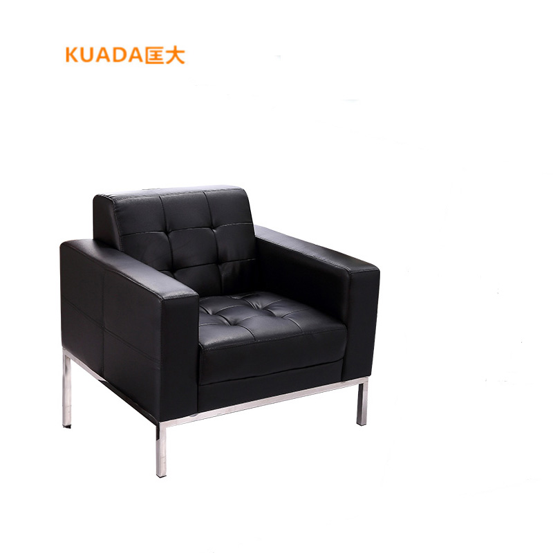 匡大 办公沙发组合商务接待西皮沙发单人位KDSF0801 黑色