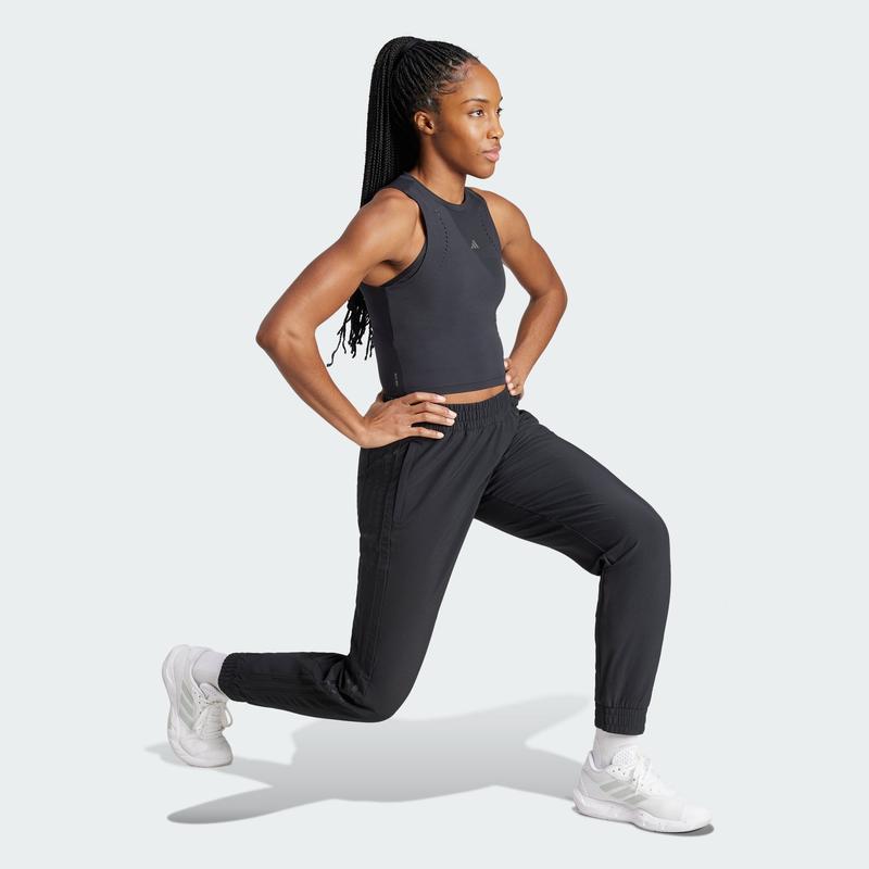 阿迪达斯(adidas)高弹力透气运动长裤女士多功能训练裤 zipfile高清大图