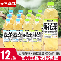 元气森林麦茶菊花茶0咖啡因600ml*12瓶无糖植物饮料