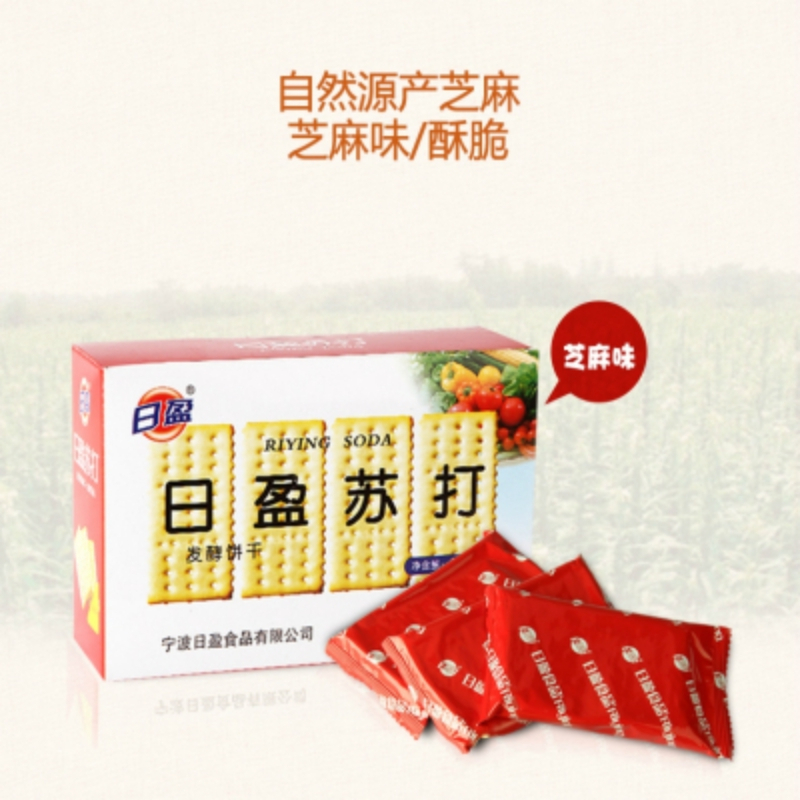 (日盈芝麻味无蔗糖苏打饼干180g1*24)