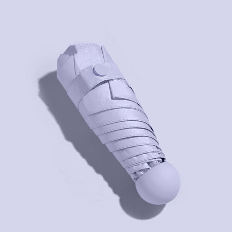 五折伞晴雨两用女太阳伞防紫外线胶囊伞折叠迷你雨伞 【香芋紫】全遮光6骨无盒五折伞