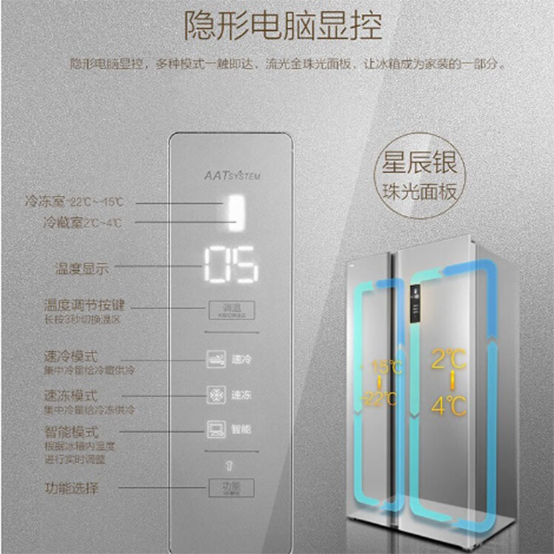 TCL 521L对开门冰箱 BCD-521CW 货期7-15天