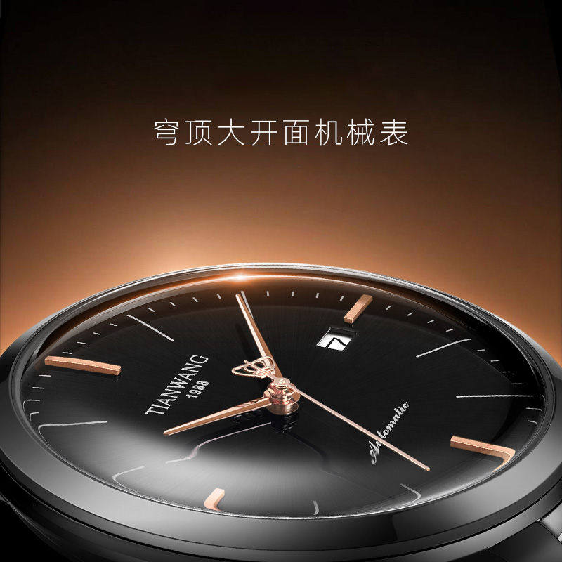 天王表(TIAN WANG)手表 新品昆仑系列职场商务男士手表机械男表51141高清大图