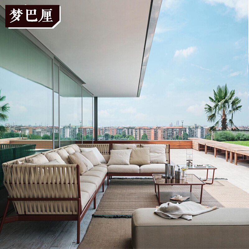 户外创意藤编沙椅设计师藤编家具庭院阳台藤椅沙室外客厅组合边几其他
