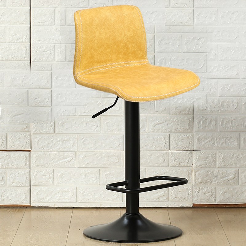 皇豹吧台转椅子旋转圆美容院升降凳子圆形家用黑色靠背滑轮小可调节店