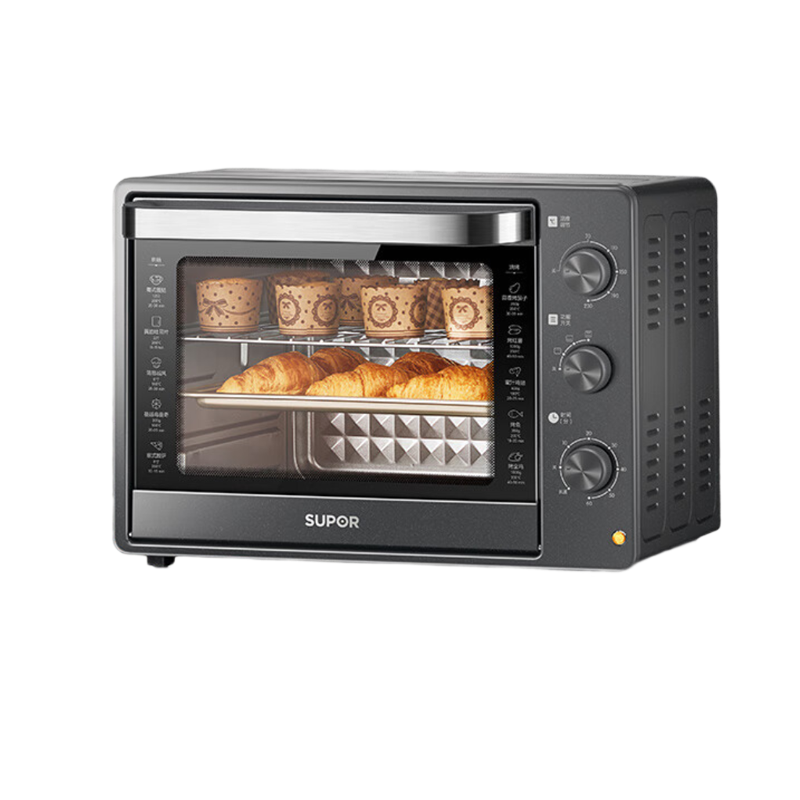 苏泊尔(SUPOR) K30FK6 电烤箱 30L 上下管统一控温 匀火恒温 家用多功能 黑色