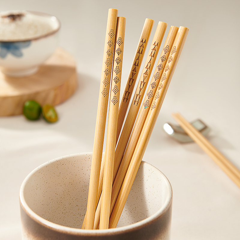 苏泊尔(SUPOR)天然竹筷子无漆无蜡高山楠竹家用筷子餐具套装分食筷 TK23004W[5双装]