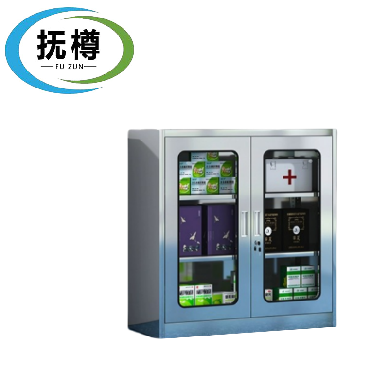 抚樽不锈钢矮柜对开玻璃门高清大图