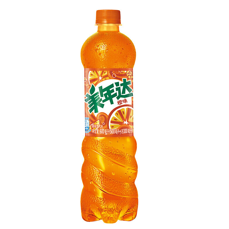 美年达橙味瓶装600ml