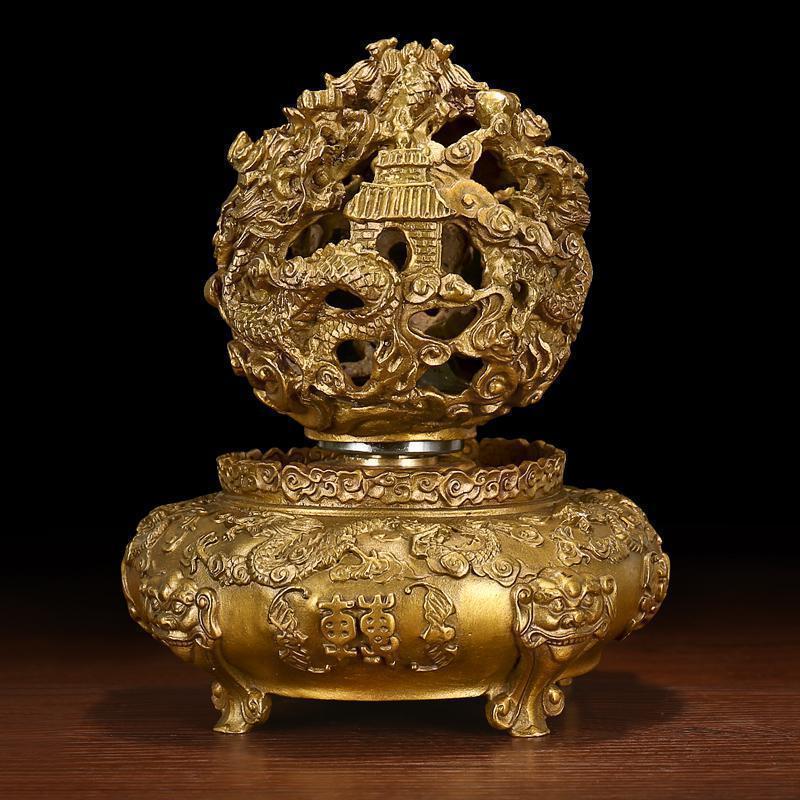 美帮汇铜九转乾坤青龙乾坤鼎摆件办公室摆设视频