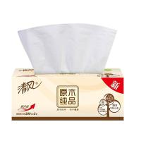 清风 抽纸原木盒装 面巾纸盒抽 整箱