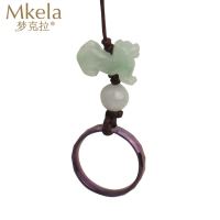 梦克拉 Mkela 翡翠钨金包包链手机链U盘挂件 狗狗旺旺 u盘挂饰 摆件 翡翠 汽车挂饰 油青
