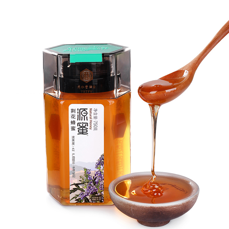 北京同仁堂蜂业荆花蜂蜜750g/瓶 天然农家自产土百花蜂蜜 其他蜜天然滋补蜂蜜荆条蜂蜜 波美度 ≥43° 瓶装液态蜜