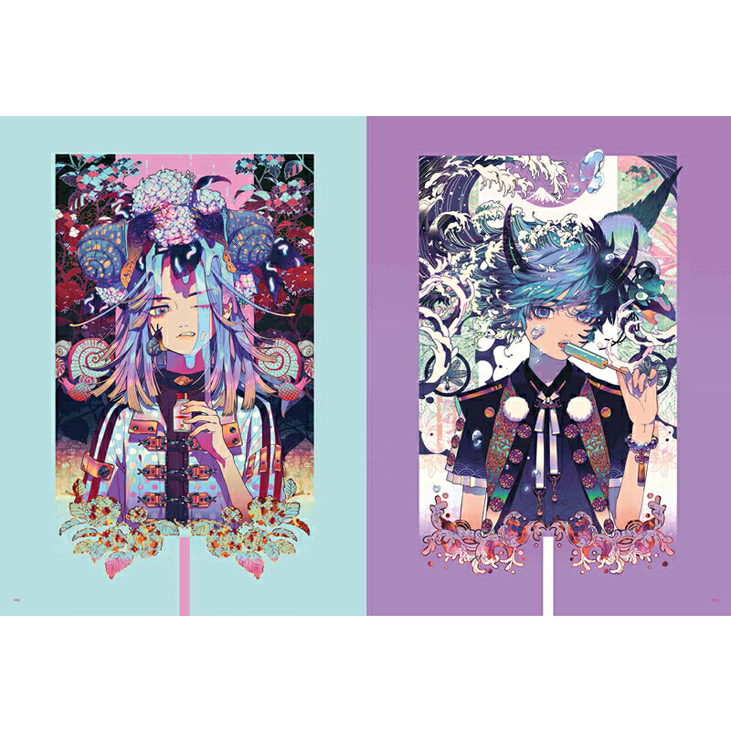 [正版] 千色缭乱:秋赤音个人画集 美术艺术画册集插画教程作品集 漫画人物绘画 日本传统元素的创新画法 绘本作品艺术书高清大图