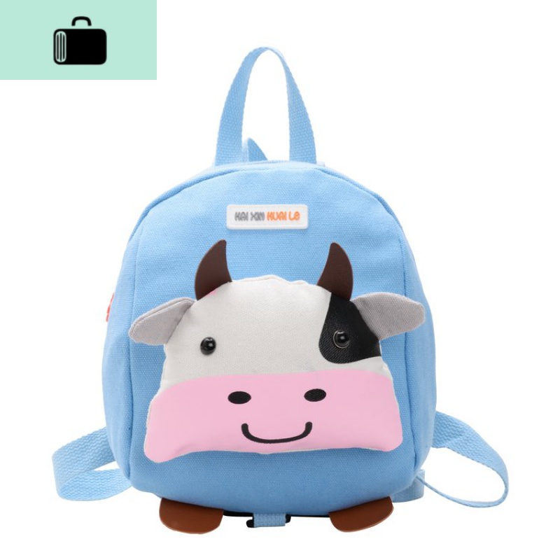 儿童书包幼儿园男1-3-6岁帆布双肩包婴幼儿防走失背包女孩可爱潮NEW LAKE 天蓝色