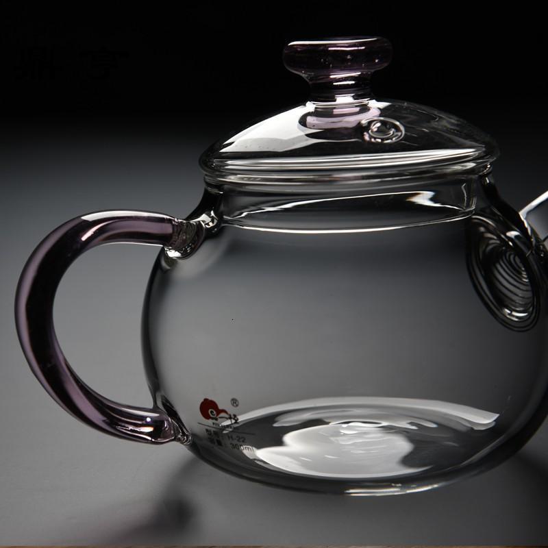 鼎亨耐热全玻璃茶壶功夫茶具小号泡茶壶家用煮茶器过滤防爆花茶烧