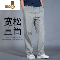 YANXU工装裤子男夏季薄款宽松直筒男士休闲裤加肥加大码中年爸爸工作裤