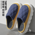防水棉拖鞋男士秋冬季2025新款室内家居防滑保暖大码棉拖男款冬天 藏青【羽绒防水】 40/41【适合39/40脚穿】
