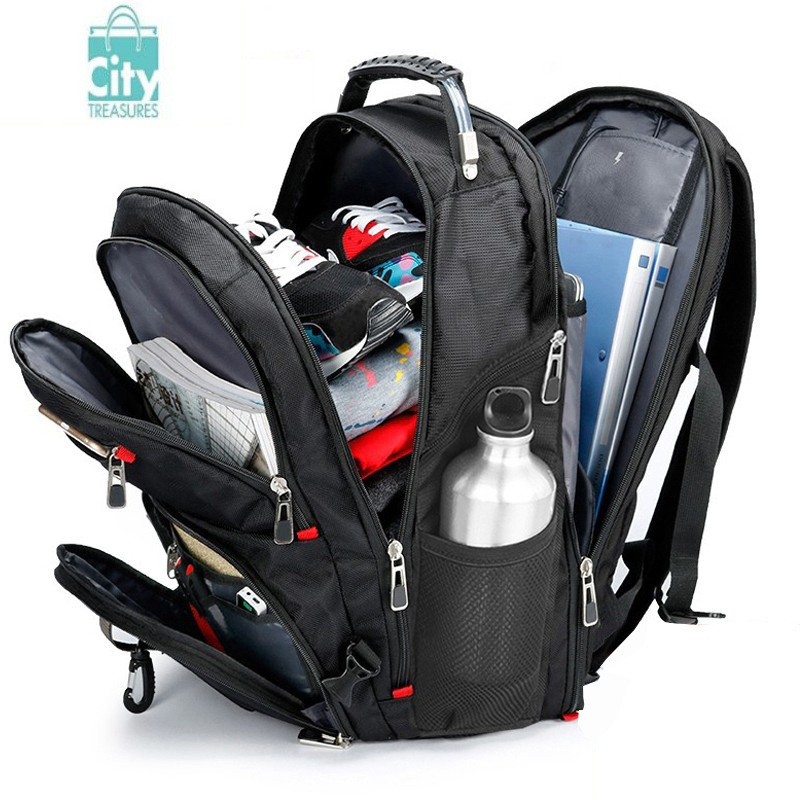 瑞士军士刀双肩包男士电脑大容量商务旅行瑞士军刀背包男初中书包