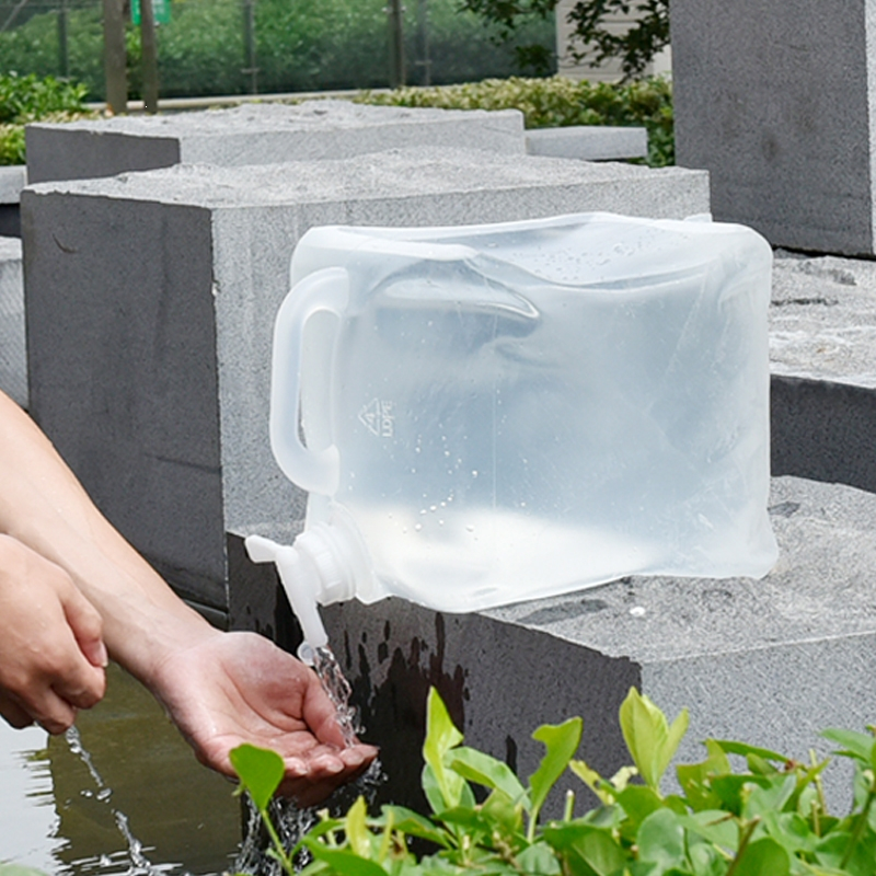 网红塑料便携式户外登山折叠水袋水桶闪电客带龙头旅游露营大容量储
