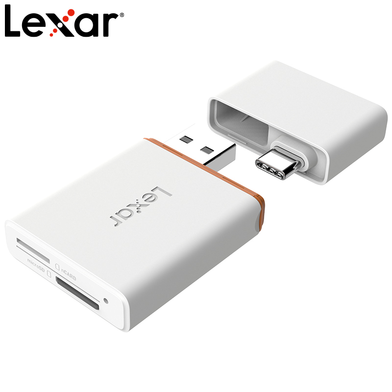 雷克沙(Lexar)读卡器 华为手机nCARD存储卡(NM存储卡) TF存储卡 USB3.1 / TYPE-C 双接头