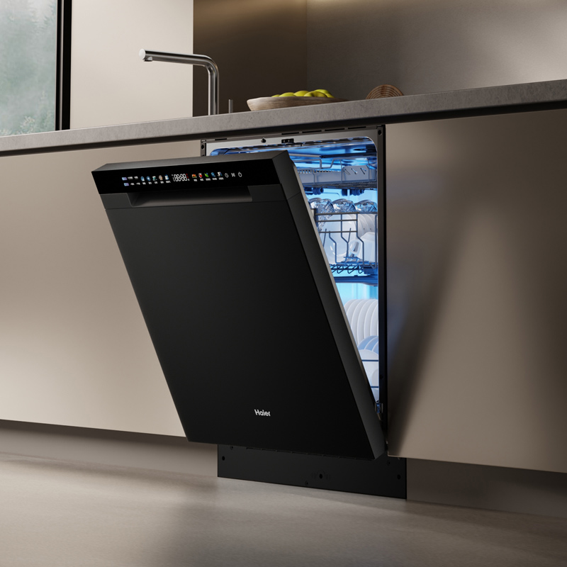 海尔(Haier)洗碗机嵌入式17套家用W30S-P 变频电机80℃双微蒸汽洗50000Pa高水压分区洗一级水效自动开门高清大图