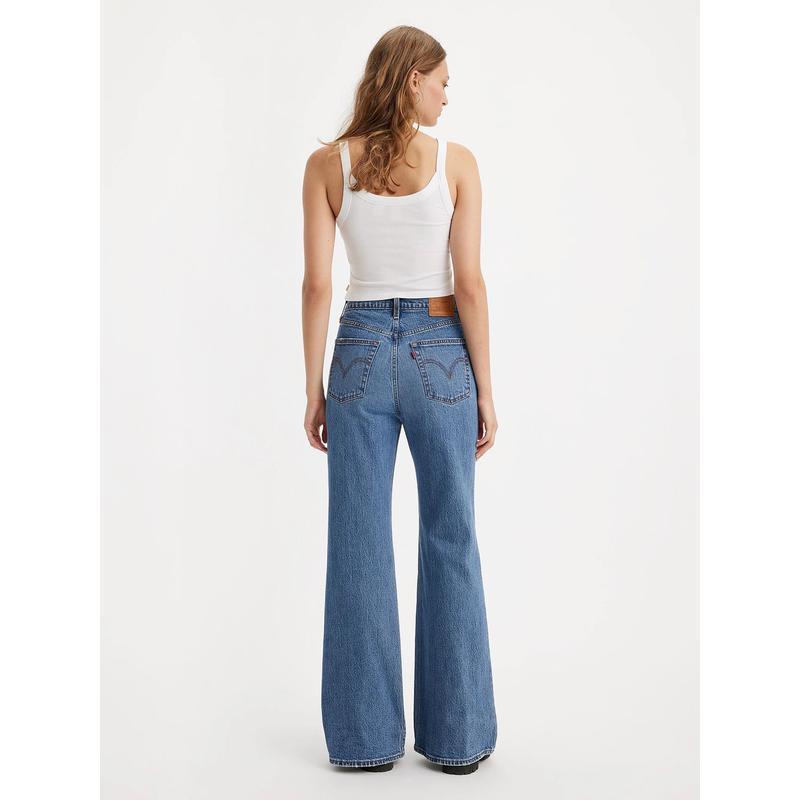 Levi’s女士直筒牛仔裤时尚腰带设计纽扣开合实用口袋款式