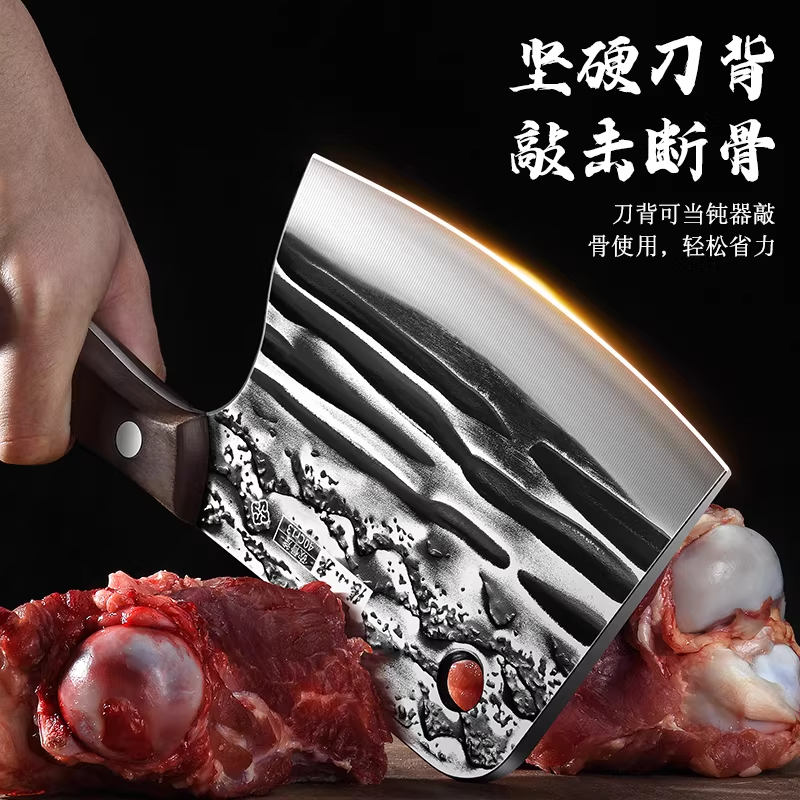 张小泉锻打砍骨刀加厚坎剁断大骨头刀家用斩骨斧专用官方正品8138高清大图
