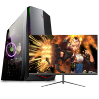 世纪之星 i7级六核至强E5 2620/GTX1050独显/8G内存/256G固态+500G机械盘 高效家用办公娱乐学生游戏电脑 台式机 组装电脑 台式电脑 电脑主机+24英寸全套