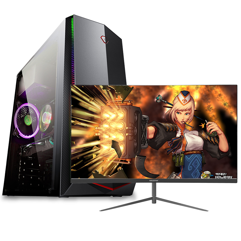 世纪之星 i7级六核至强E5 2620/GTX1050独显/8G内存/256G固态+500G机械盘 高效家用办公娱乐学生游戏电脑 台式机 组装电脑 台式电脑 电脑主机+24英寸全套