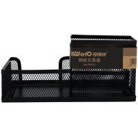 可得优(KW-triO)ZW-03三格金属笔筒 多功能文具座 方形铁网笔筒 铁质笔筒 办公收纳 笔筒/笔袋