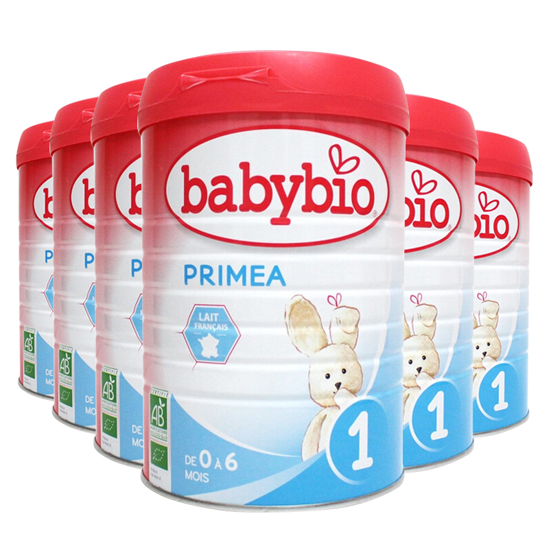 法国进口 伴宝乐(babybio)有机1段奶粉 婴幼儿标准配方奶粉0-6个月900g*6罐装