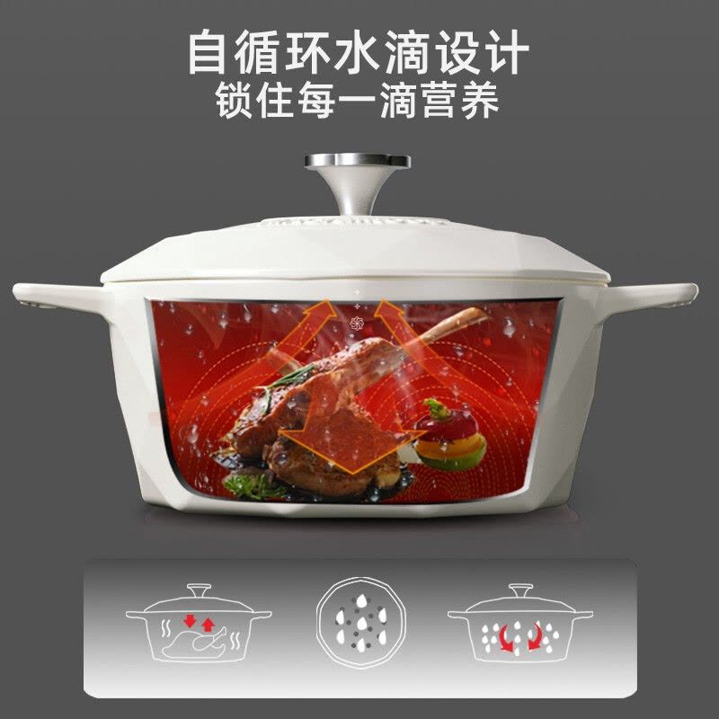 迈卡罗(MACAIIROOS)MC-T24T2珐琅锅铸铁锅 家用煲汤锅炖锅炖盅砂锅焖焗锅双耳炖煮锅图片