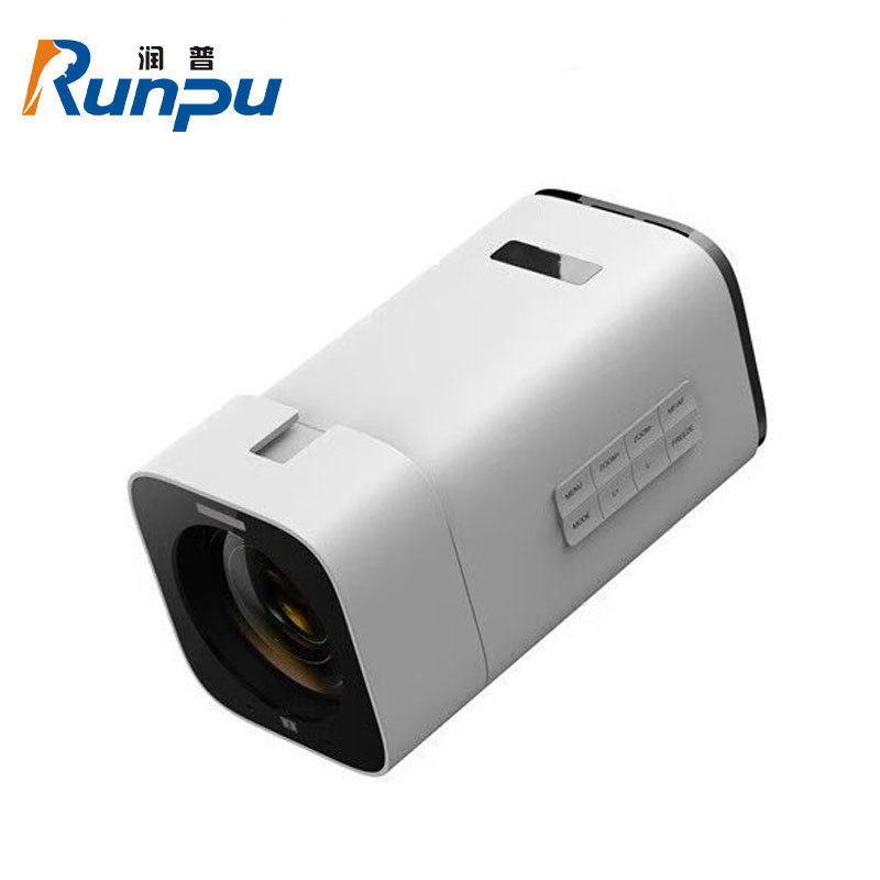 润普RunpuRP-JXS12W-4K 4K枪机式摄像机60FPS12x变焦麦克风摄像2合1专业演播教学会议远程遥控白色