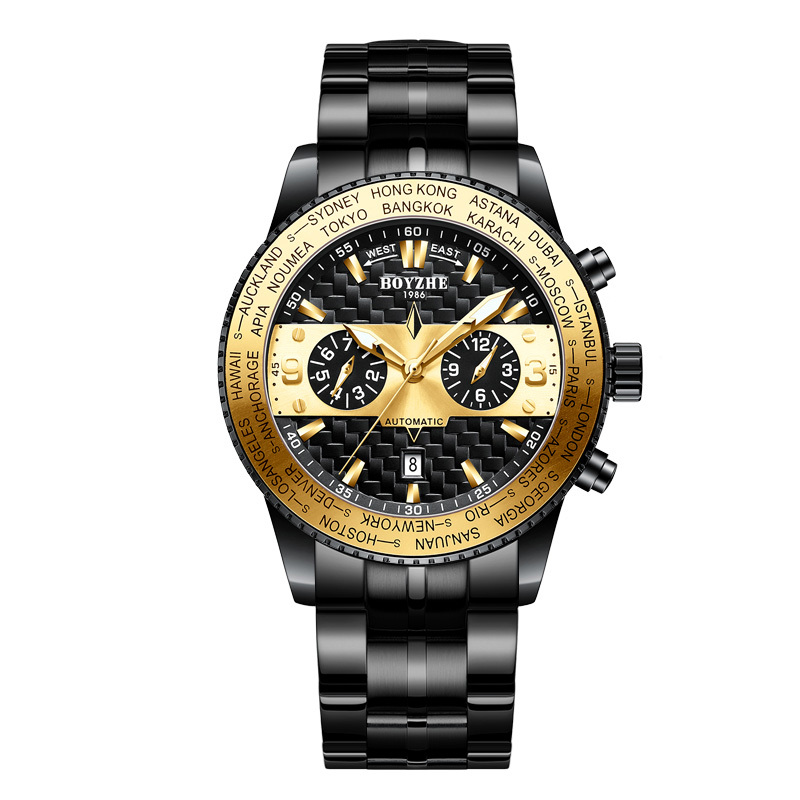 正品博雅哲boyzhe新款手表瑞士男全自动机械表时尚商务