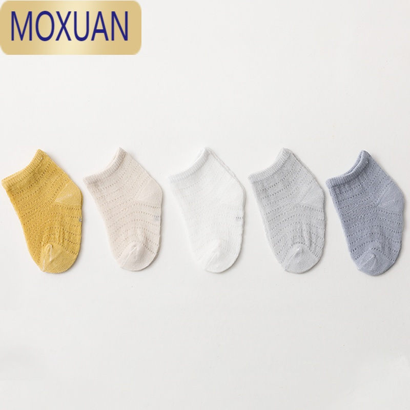 MOXUAN婴儿袜子夏季薄款网眼透气新生儿男女宝宝松口冰丝儿童中筒袜