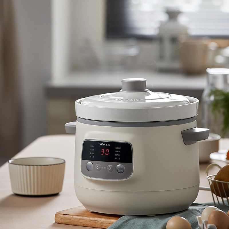 小熊(Bear)电炖锅 电炖盅 煲汤锅 炖汤锅 白瓷炖锅 家用陶瓷电砂锅 煮粥养生锅 DDG-D30H5 3L高清大图