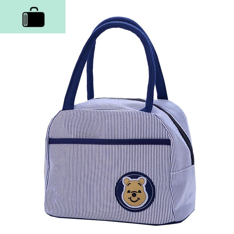 饭盒包帆布手提包小熊便当包学生饭盒袋午餐带饭包妈咪包妈妈女包NEW LAKE图片