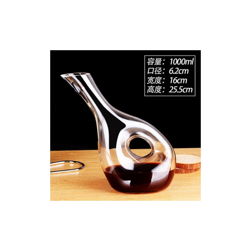 水晶玻璃醒酒器欧式红酒葡萄酒分酒器调酒器小号酒壶家用|1000ML哇牛奢华立体款醒酒器
