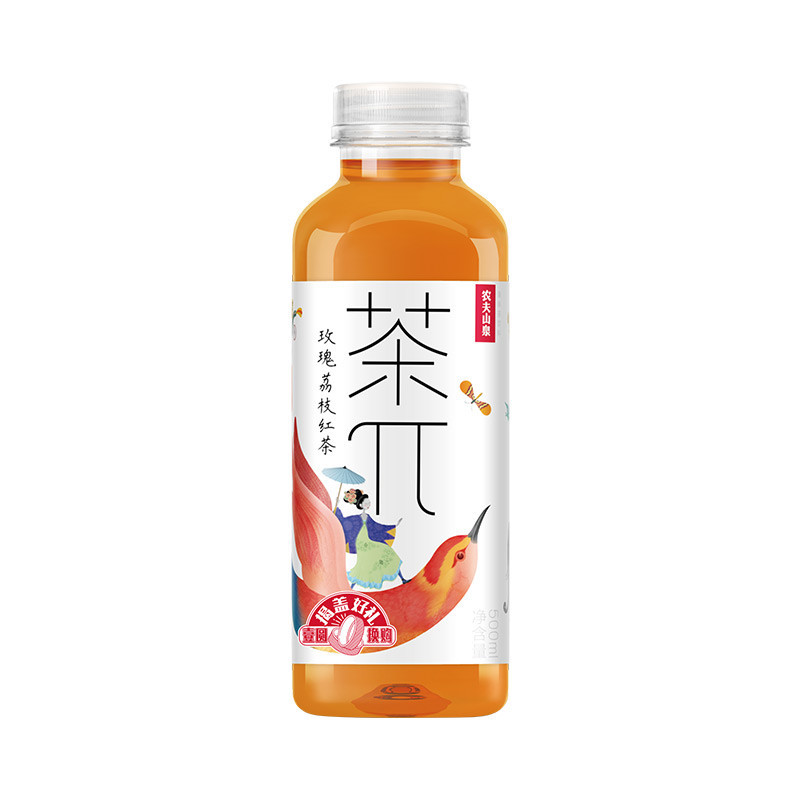 Zs-农夫山泉 茶π（茶派）茶饮料 玫瑰荔枝红茶500ml*15瓶 整箱装（新版）高清大图