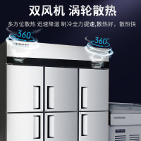 美菱(MELING)六门不锈钢厨房冰柜 商用酒店大容量双温冷藏冷冻冷柜 MCF(L)-1.8LCD6MOH