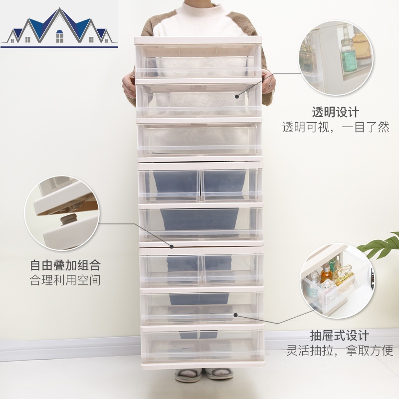 桌面化妆品收纳盒透明抽屉式梳妆台护肤品收纳架浴室卫生间置物盒 三维工匠高清大图