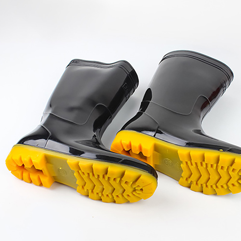 耐嘉(NAI JIA) 3517 中筒防水不易滑耐磨牛筋底雨鞋黑色 1双高清大图