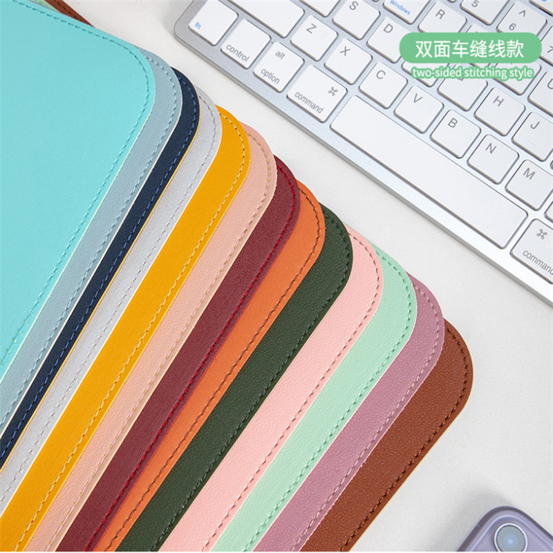 速买宝 电脑桌垫鼠标垫防水皮革垫 21*25cm 车缝线双面颜色多色可选 20张起订(定制logo需100张起订)