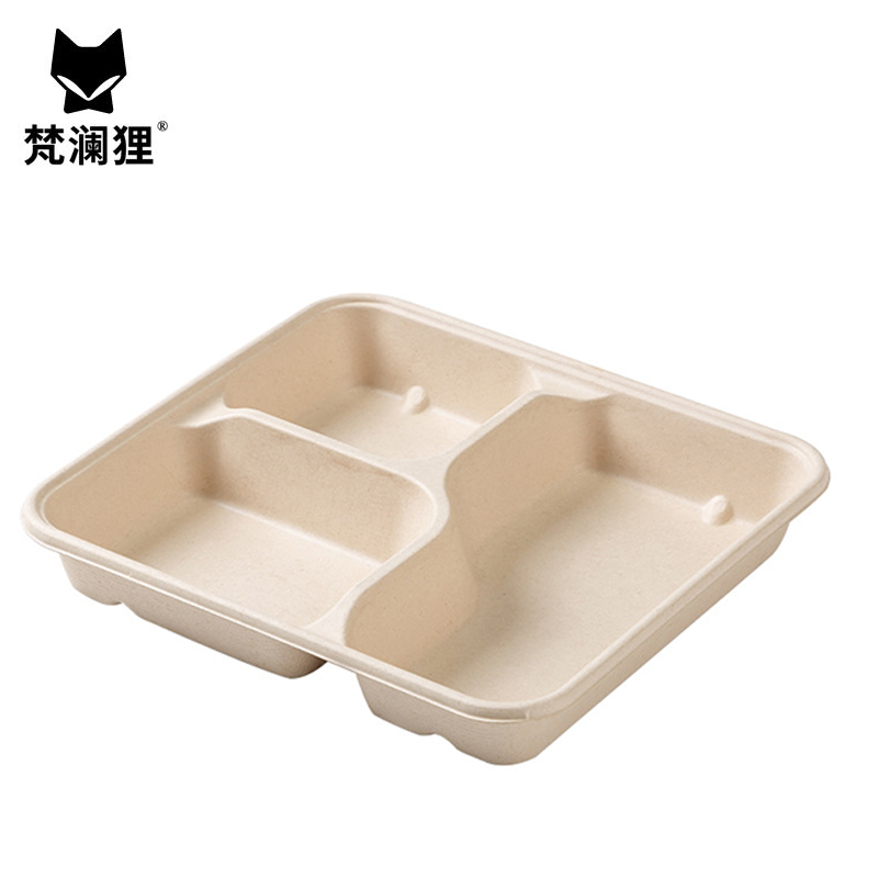 梵澜狸三格一次性饭盒B66 组高清大图