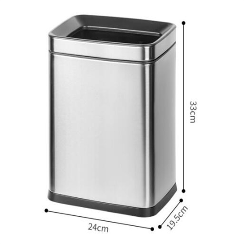 环杰压圈垃圾桶hj2035无盖不锈钢方形压袋式垃圾篓8l