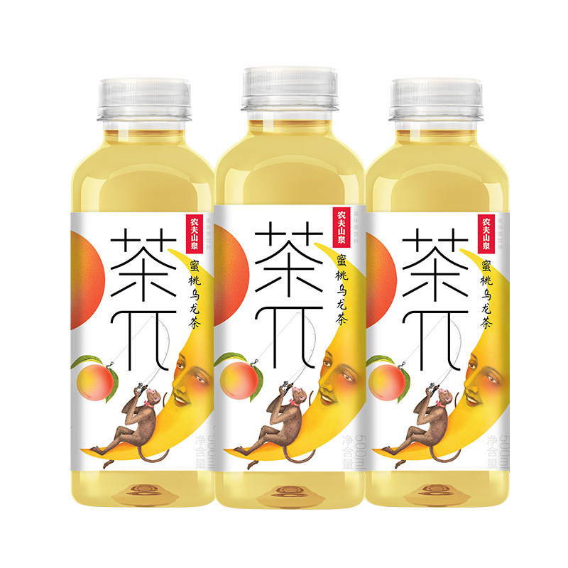 【整箱】农夫山泉 茶π茶派蜜桃乌龙茶500ml*15瓶