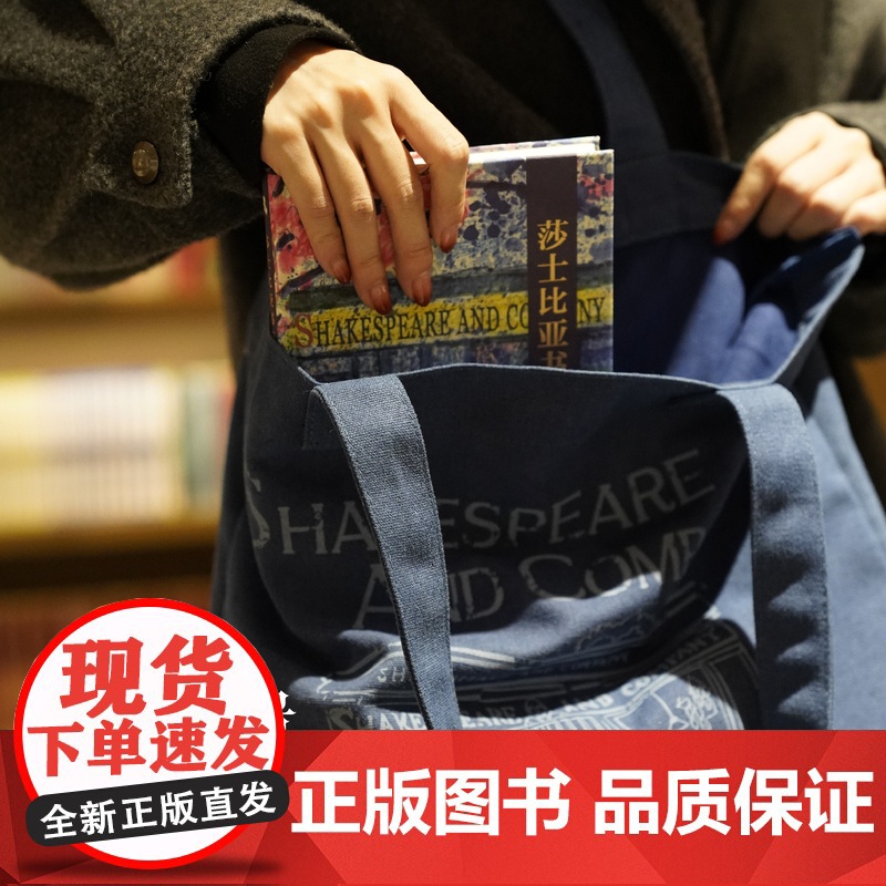 译森文创 《莎士比亚书店》周边文创帆布包 水洗帆布不掉色磁吸扣大容量时尚通勤手提袋上班族单肩休闲百搭斜挎包尤利西斯高清大图