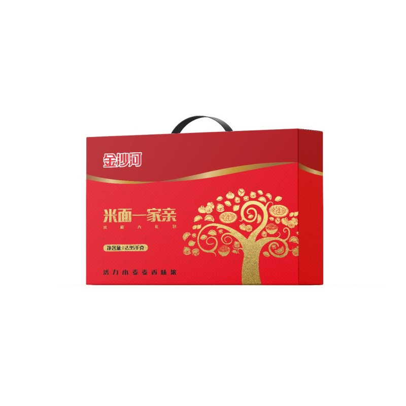 金沙河米面一家亲臻品礼盒2.95kg 多用途麦芯小麦粉750g小米 500g、扁袋刀削面200g 刀削面(花边)500g高清大图